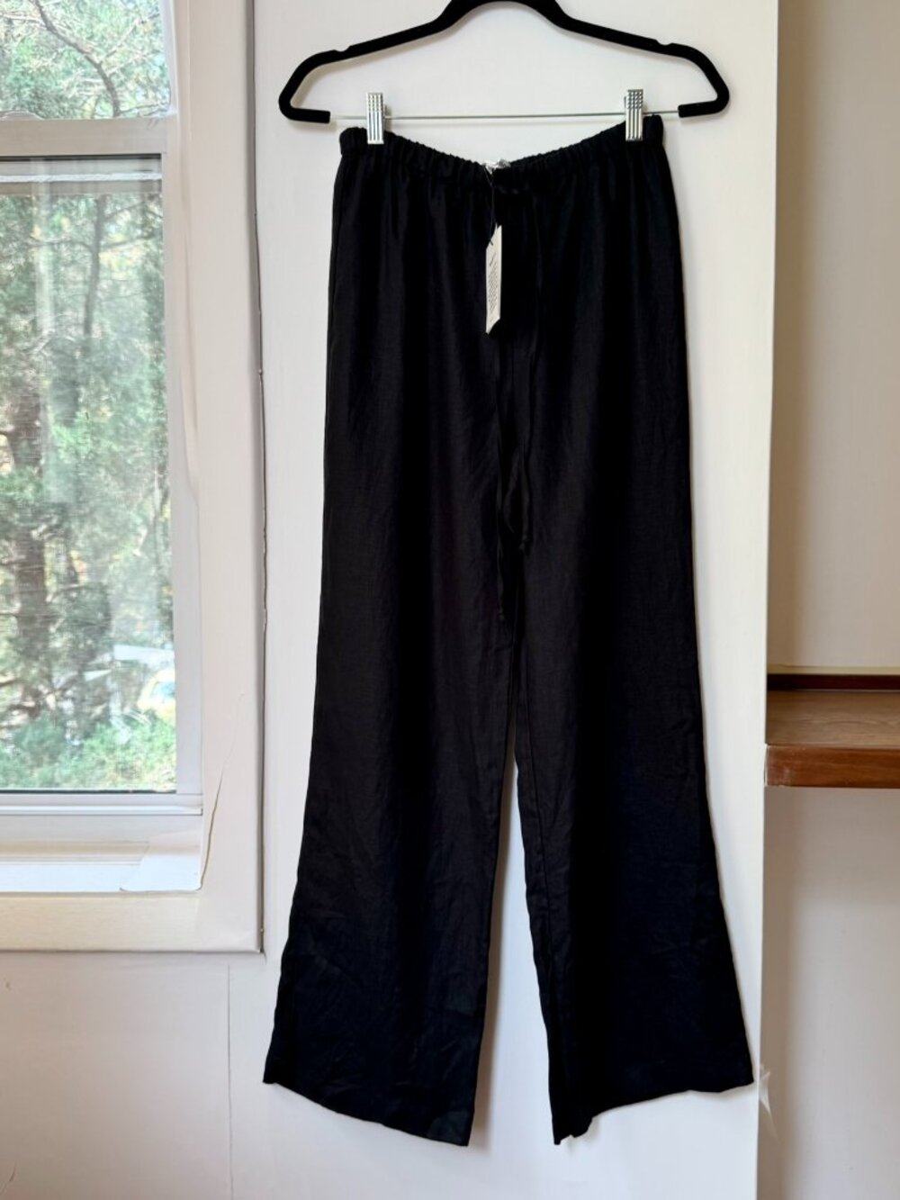 NWT Reformation Olina Linen Pants Black XS